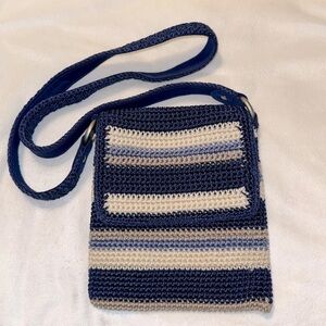 Sonoma Blue Coastal Striped Crochet Crossbody Purse